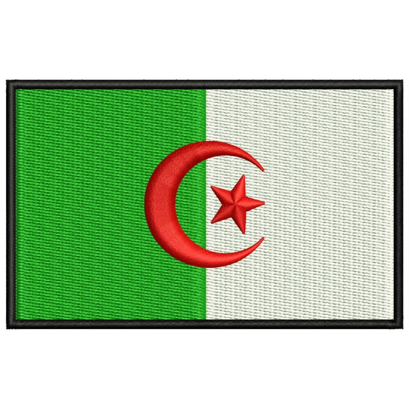 Escudo Bordado Militar Táctico Argelia Chaqueta Mochila Crossfit Aplicaciones para Coser Emblema Nacional 8 x 5 cm Parche Bandera Argelia para Ropa Ejercito 