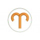 Parche Bordado SIGNO ARIES (Bordado NARANJA / Fondo BLANCO)