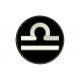 Parche Bordado SIGNO LIBRA (Bordado PLATA / Fondo NEGRO)