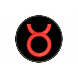 Parche Bordado SIGNO TAURO (Bordado ROJO / Fondo NEGRO)