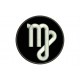 Parche Bordado SIGNO VIRGO (Bordado PLATA / Fondo NEGRO)