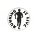 Parche Bordado RUNNING IS LIVE (Bordado NEGRO / Fondo BLANCO)