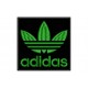 Parche Bordado ADIDAS (Bordado VERDE OSCURO / Fondo NEGRO)