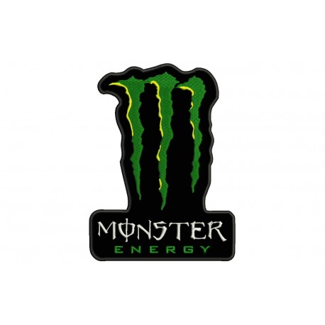 Parche Bordado MONSTER ENERGY (Fondo NEGRO)