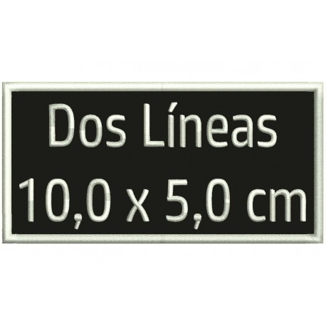 Parche Bordado Personalizable (Bordado BLANCO / Fondo NEGRO)