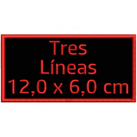 Parche Bordado Personalizable (Bordado ROJO / Fondo NEGRO)