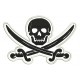 PIRATE SKULL AND SWORD CROSS Embroidered Patch