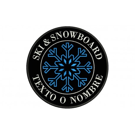 Parche Bordado SKI & SNOWBOARD (Fondo NEGRO)