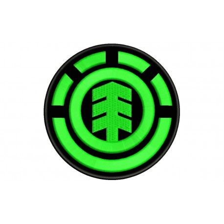 Parche Bordado ELEMENT (Bordado VERDE CLARO / Fondo NEGRO)