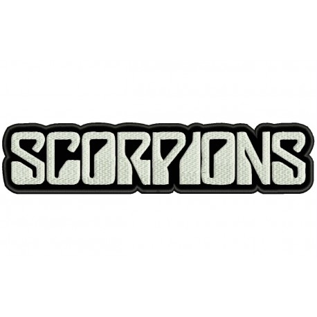 Parche Bordado SCORPIONS (Bordado BLANCO / Fondo NEGRO)