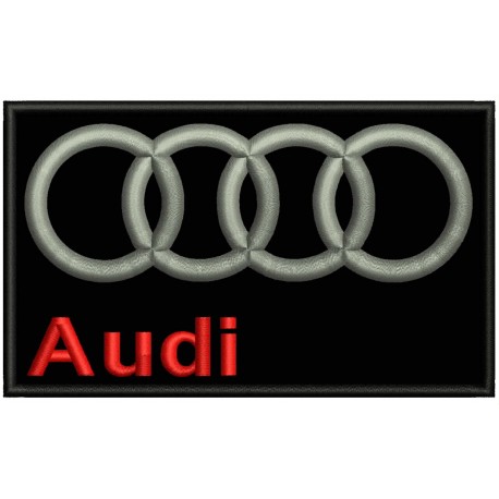 Parche Bordado AUDI (Fondo NEGRO)
