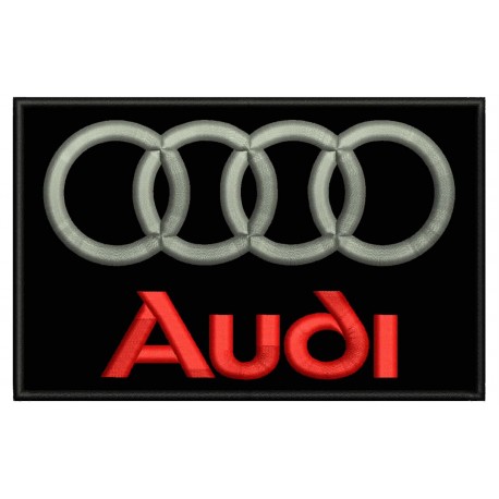 Parche Bordado AUDI (Fondo NEGRO)
