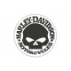 Parche Bordado HARLEY DAVIDSON CALAVERA (Bordado NEGRO / Fondo BLANCO)