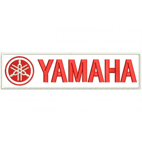 Parche Bordado YAMAHA (Bordado ROJO / Fondo BLANCO)