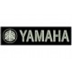 Parche Bordado YAMAHA (Bordado GRIS METAL / Fondo NEGRO)