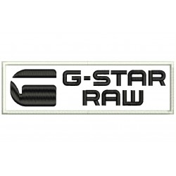 Parche Bordado G-STAR RAW (Bordado NEGRO / Fondo BLANCO)
