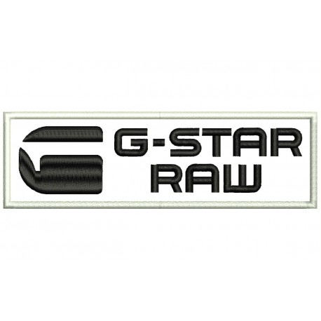 Parche Bordado G-STAR RAW (Bordado NEGRO / Fondo BLANCO)