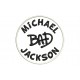 Parche Bordado MICHAEL JACKSON (Bordado NEGRO / Fondo BLANCO)
