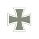 Parche Bordado CRUZ de HIERRO (Bordado GRIS METAL / Fondo BLANCO)