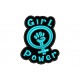 Parche Bordado GIRL POWER (Bordado AZUL CELESTE / Fondo NEGRO)