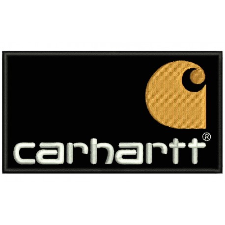 Parche Bordado CARHARTT HORIZONTAL (Fondo NEGRO)