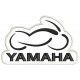 Parche Bordado MOTO YAMAHA (Bordado NEGRO / Fondo BLANCO)