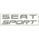 Parche Bordado SEAT SPORT (Bordado GRIS METAL / Fondo BLANCO)