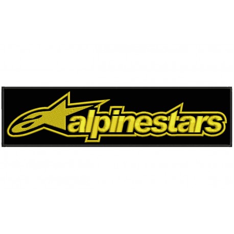 Parche Bordado ALPINESTARS (Bordado ORO / Fondo NEGRO)