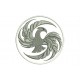Parche Bordado AVE FENIX (Bordado GRIS METAL / Fondo BLANCO)