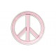 Parche Bordado SIMBOLO PAZ (Bordado ROSA / Fondo BLANCO)