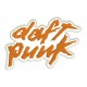 Parche Bordado DAFT PUNK (Bordado NARANJA / Fondo BLANCO)