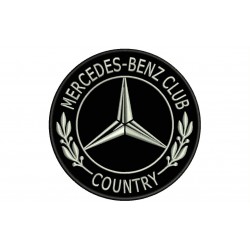 Parche Bordado MERCEDES-BENZ CLUB (Bordado PLATA / Fondo NEGRO)