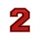 NUMBER TWO "2" Embroidered Patch