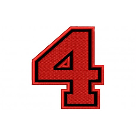 NUMBER FOUR "4" Embroidered Patch