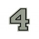NUMBER FOUR "4" Embroidered Patch
