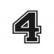 NUMBER FOUR "4" Embroidered Patch