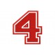 NUMBER FOUR "4" Embroidered Patch