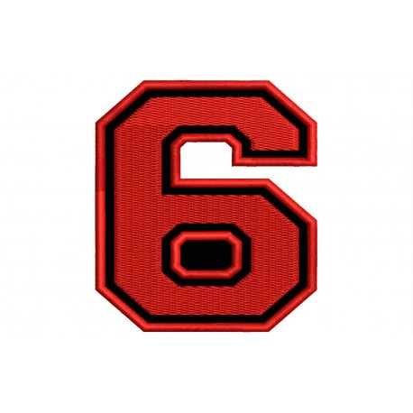 SIX NUMBER "6" Embroidered Patch