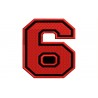 SIX NUMBER "6" Embroidered Patch