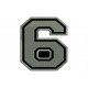 SIX NUMBER "6" Embroidered Patch