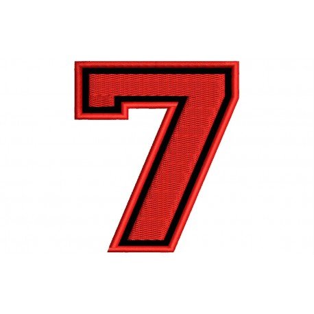 NUMBER SEVEN "7" Embroidered Patch