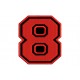 NUMBER EIGHT "8" Embroidered Patch