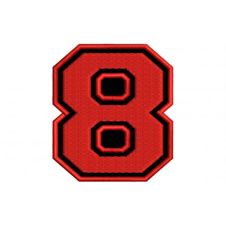 NUMBER EIGHT "8" Embroidered Patch