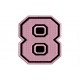 Parche Bordado NUMERO OCHO (Bordado ROSA / Fondo NEGRO)
