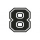 NUMBER EIGHT "8" Embroidered Patch