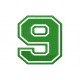 NUMBER NINE "9" Embroidered Patch