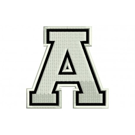 LETTER A Embroidered Patch ("COLLEGE" Font)