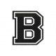 LETTER B Embroidered Patch ("COLLEGE" Font)