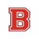 LETTER B Embroidered Patch ("COLLEGE" Font)