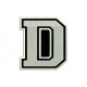 LETTER D Embroidered Patch ("COLLEGE" Font)